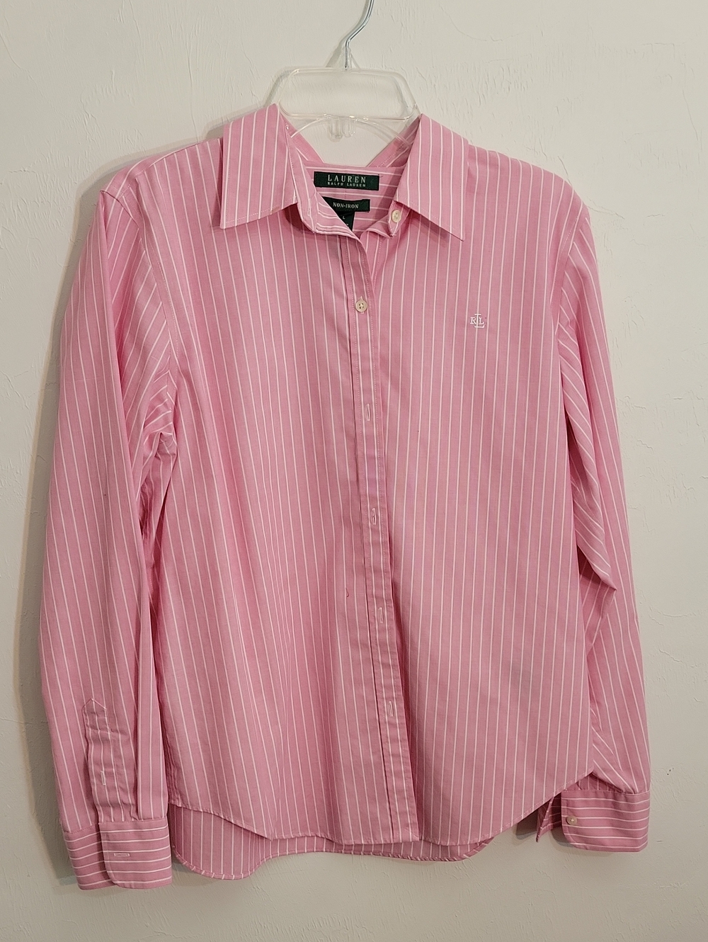 Lauren Ralph Lauren Pink White Striped Button-Down Shirt